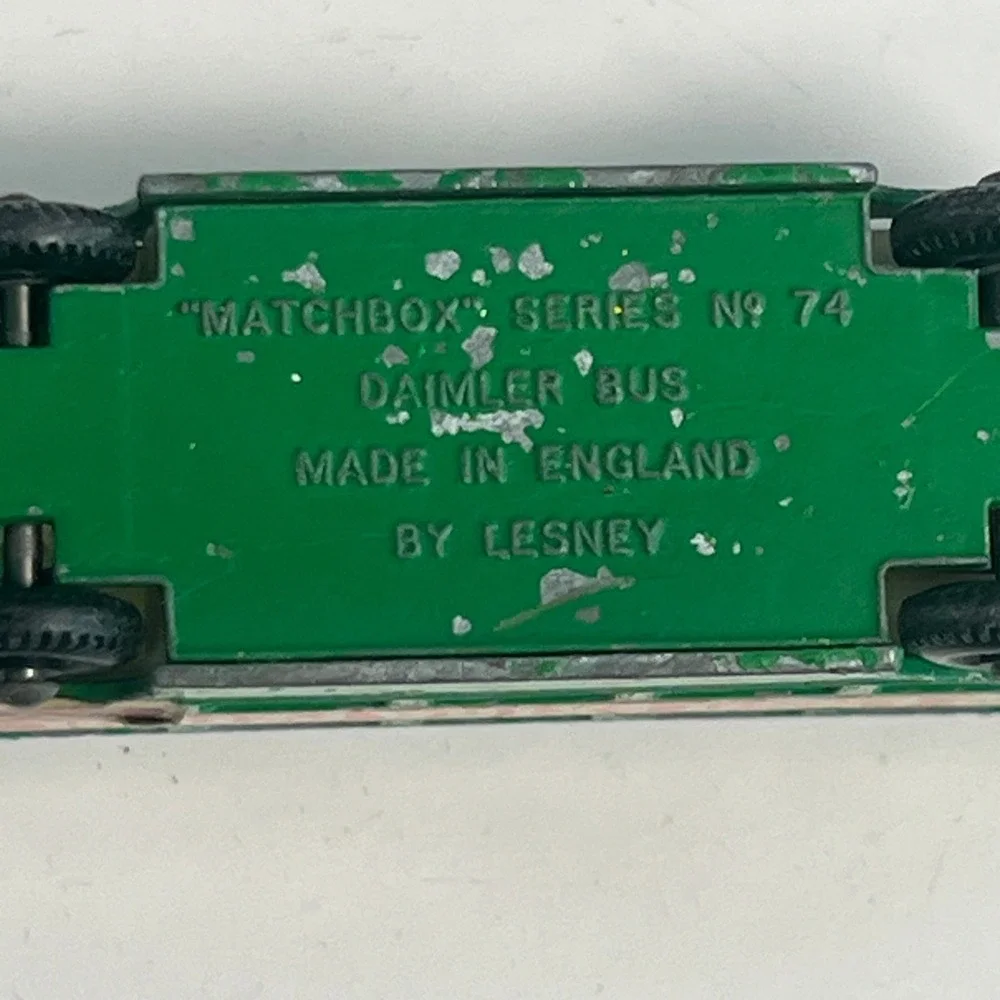 Vintage Matchbox Lesney No 74 Daimler Bus Green Esso Extra Petrol Made England